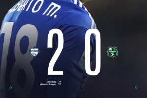 先赛1场距离榜首仅3分！科莫2-0萨索洛 莫雷诺传射、帕斯助攻