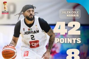 在同曦场均13分！约旦归化杰伦·哈里斯世预赛狂砍42分 正负值+49