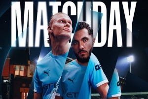 伦敦在呼唤！曼城发布客战富勒姆海报：哈兰德、谢尔基出镜