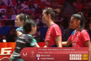 激烈！国际乒联混合团体世界杯：韩国8-7险胜法国，取得四连胜