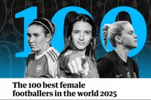 卫报评2025女足百大球星：邦马蒂、卡尔登泰、鲁索前三