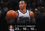 威少23+16+10创纪录，国王121-116胜勇士