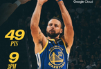 不选你还能选谁？勇士官方评选本场最佳球员库里狂砍49分当选
