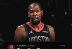 KD生涯69次单场轰25+且真实命中率超80%追平哈登仅次于库里